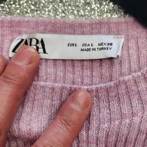 ZARA LONG SLEEVE RIBBED CROP SWEATER Nwot - Picture 4 of 8